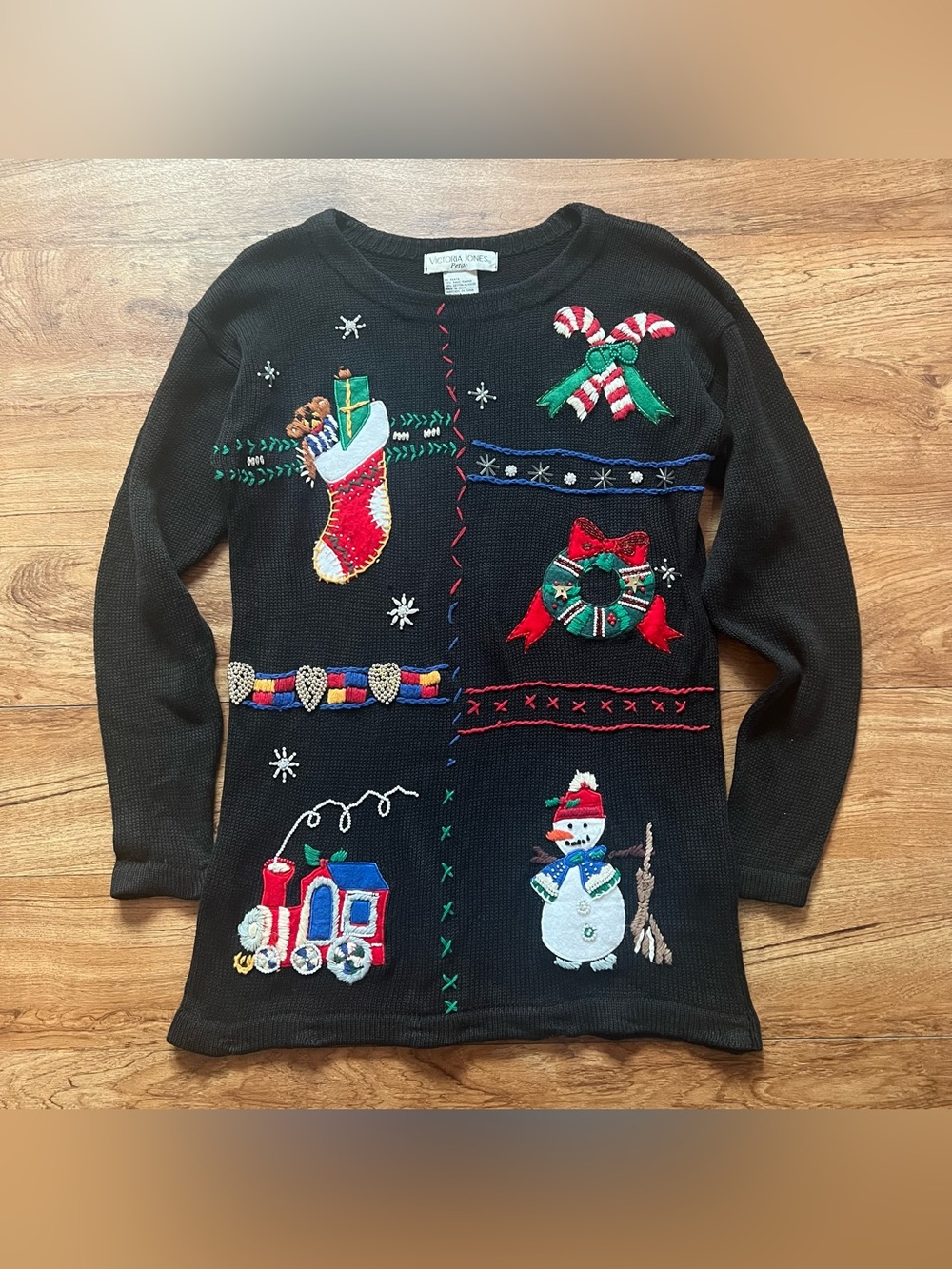 Vintage Ugly Christmas Sweater Petite Medium